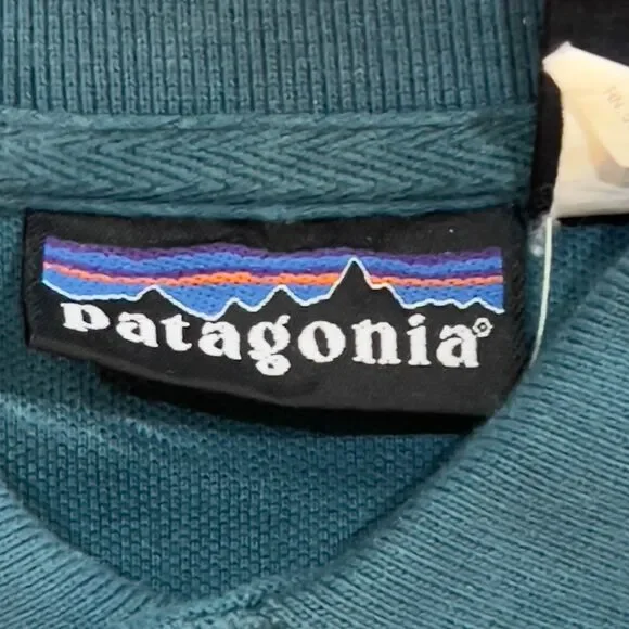 Vintage 1995 Patagonia Polo Shirt Spellout Aqua Green - Men's Size Small